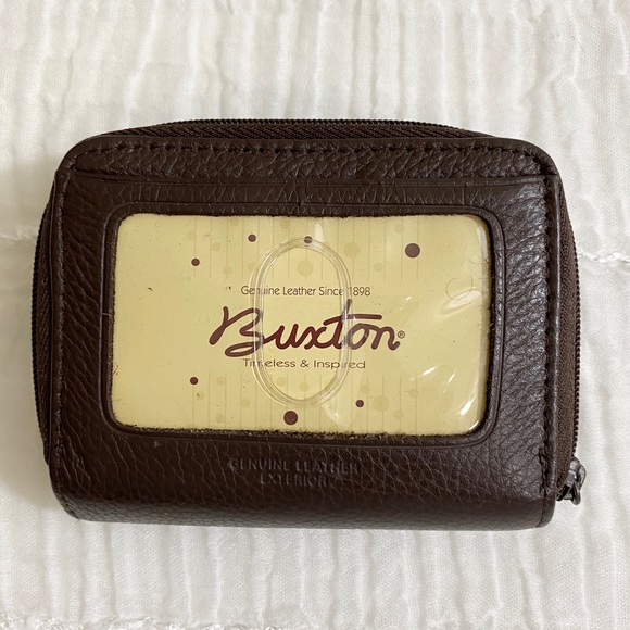 Buxton Handbags - Buxton Leather Zippered Wizard Card Wallet Brown